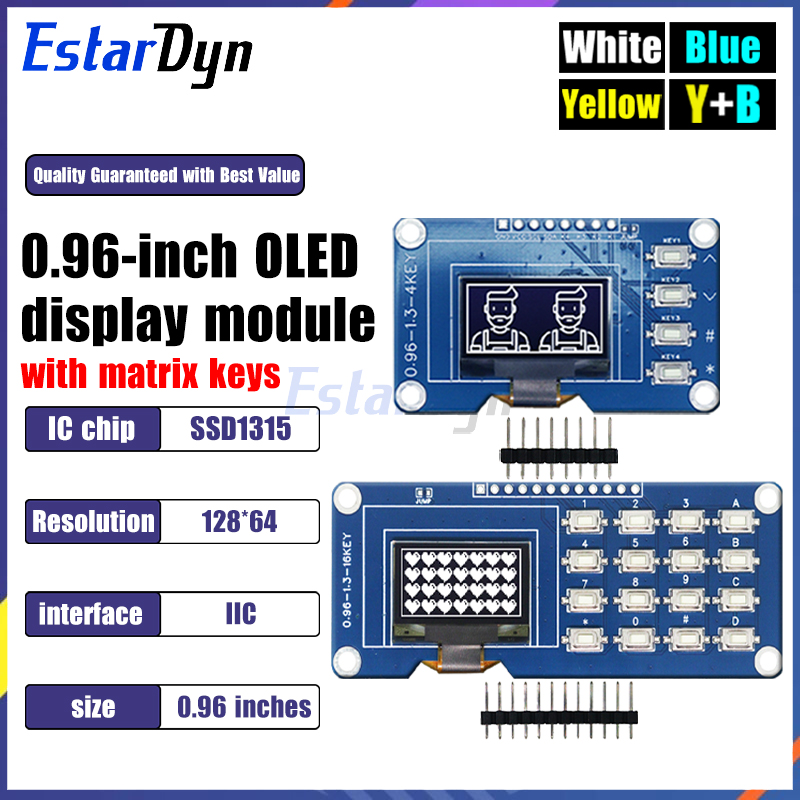 Raspberry Pi Keyboard - 0,96 İnç OLED Ekran ve 4x4